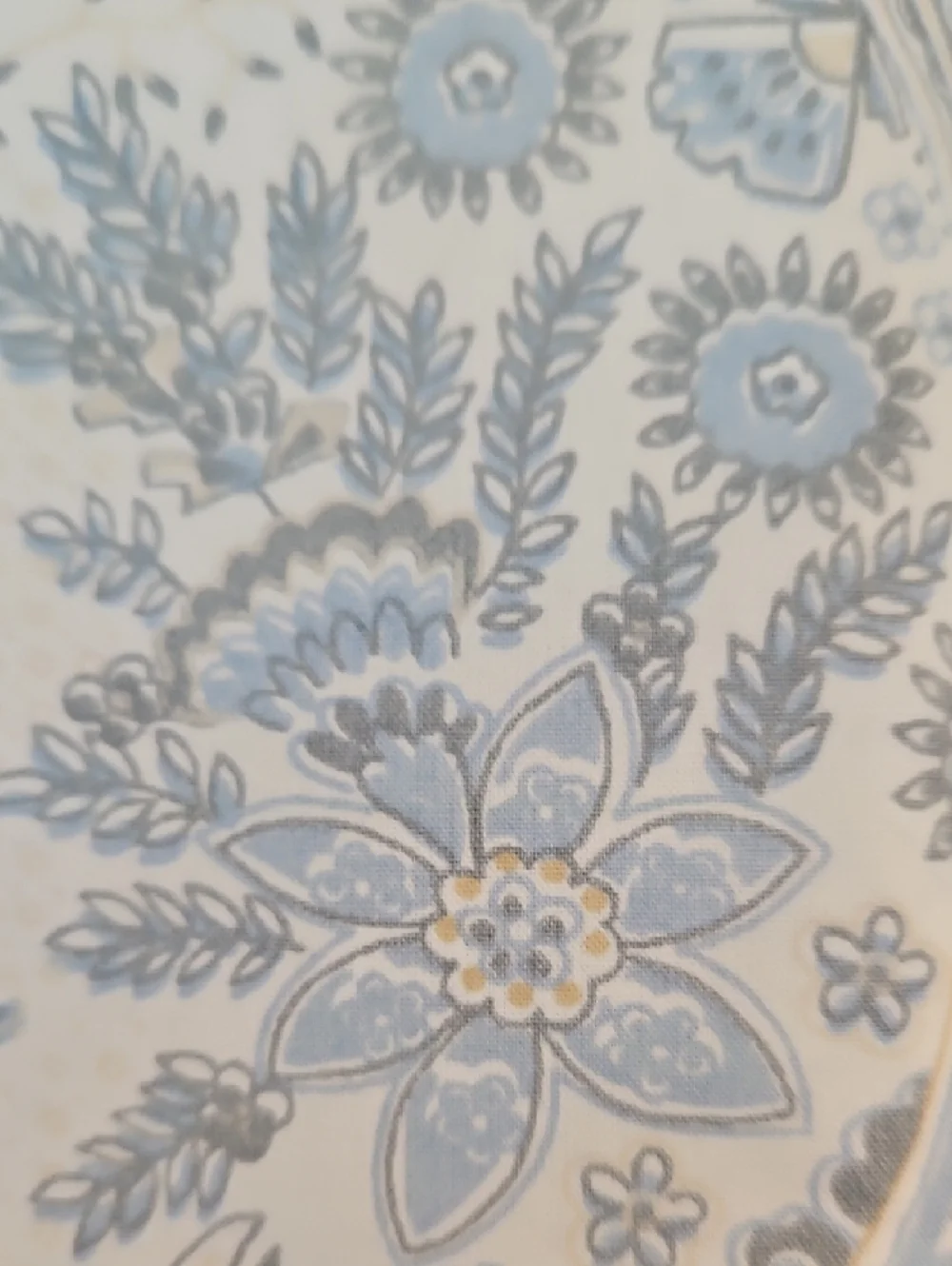 Pinzon Light Blue Cream Paisley Cotton King Duvet Pillow Sham Set